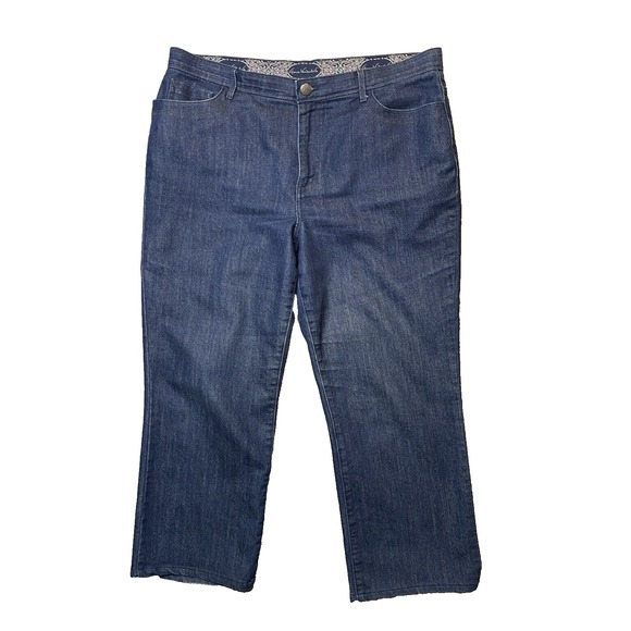 Gloria Vanderbilt Maria Jeans Size 16 Short Straight Relaxed Fit Dark Wash - Picture 1 of 16